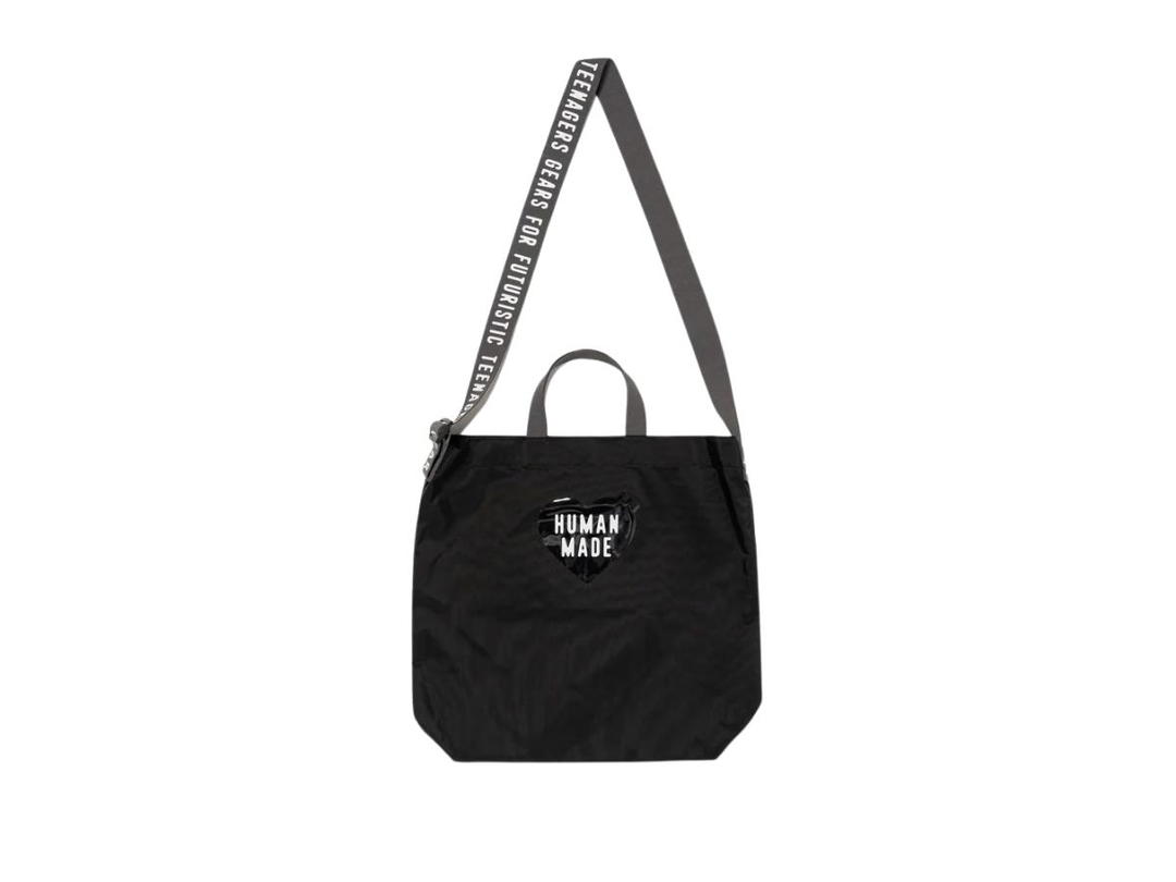 Human Made Human Made Two-Way Nylon Shoulder Tote Bag Black