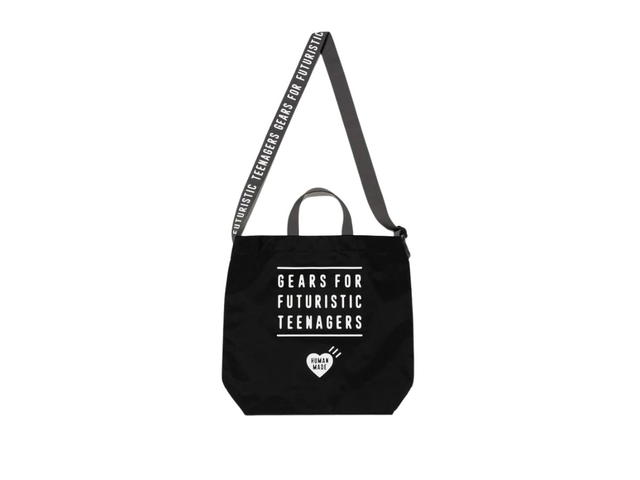 Human Made Human Made Two-Way Nylon Shoulder Tote Bag Black - view 2