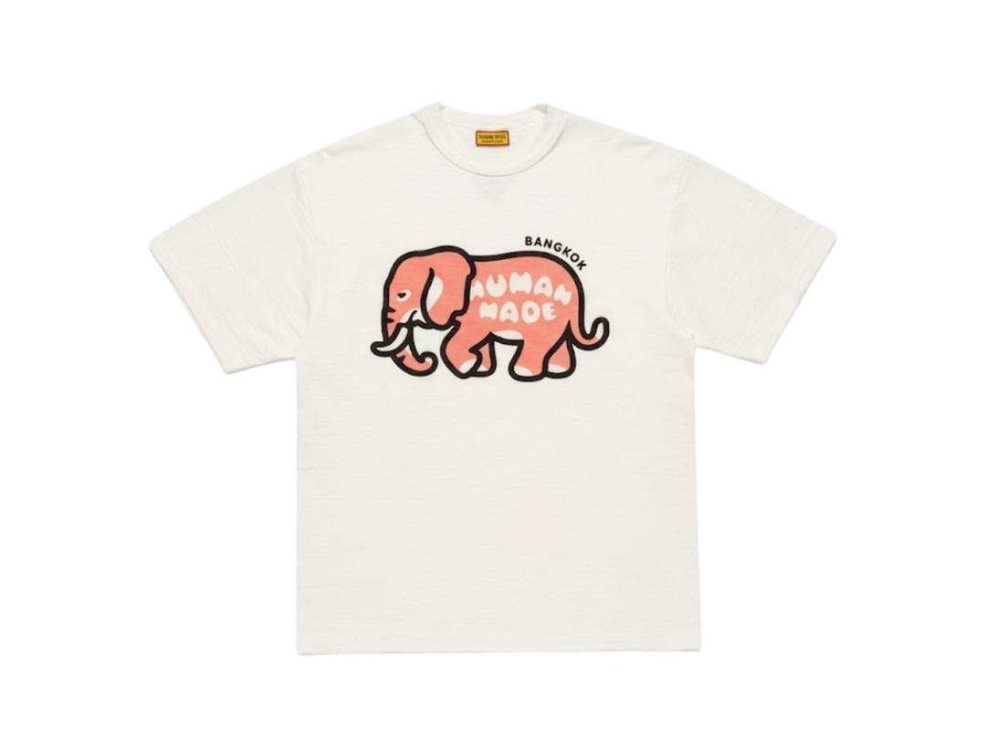 HUMAN MADE HUMAN MADE Animal Graphic T-Shirt Elephant Bangkok White