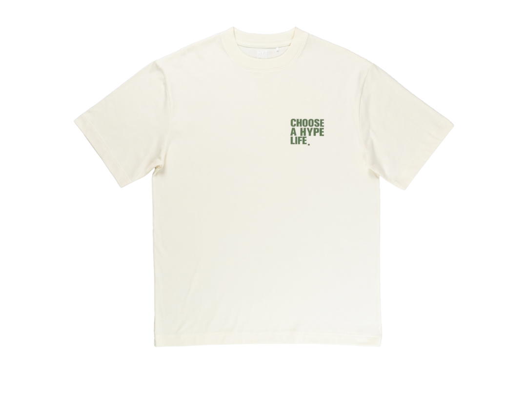 Hype It Hype It Happy Life Oversized T-shirts Cream