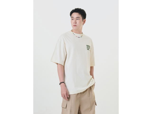 Hype It Hype It Happy Life Oversized T-shirts Cream - view 4