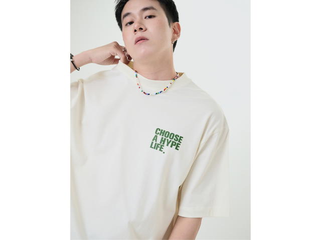 Hype It Hype It Happy Life Oversized T-shirts Cream - view 6