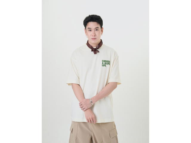 Hype It Hype It Happy Life Oversized T-shirts Cream - view 7
