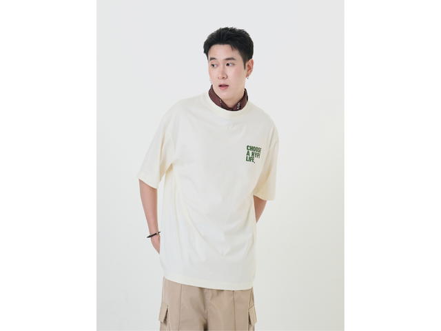 Hype It Hype It Happy Life Oversized T-shirts Cream - view 8