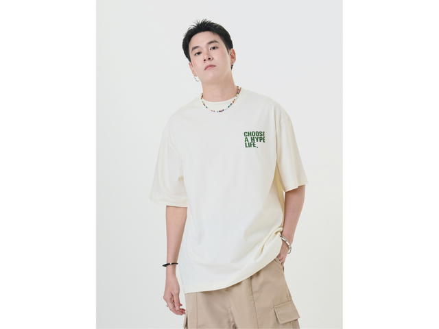 Hype It Hype It Happy Life Oversized T-shirts Cream - view 9