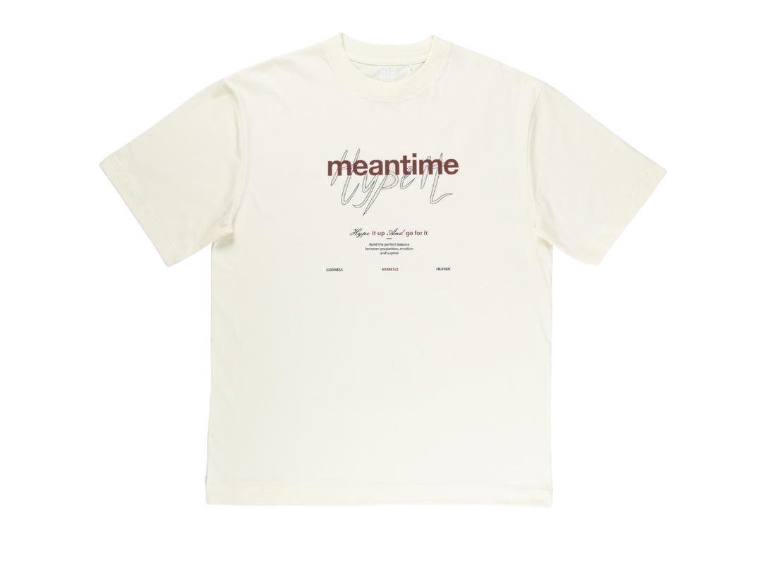 Hype It Hype It Meantime Oversized T-shirts Cream
