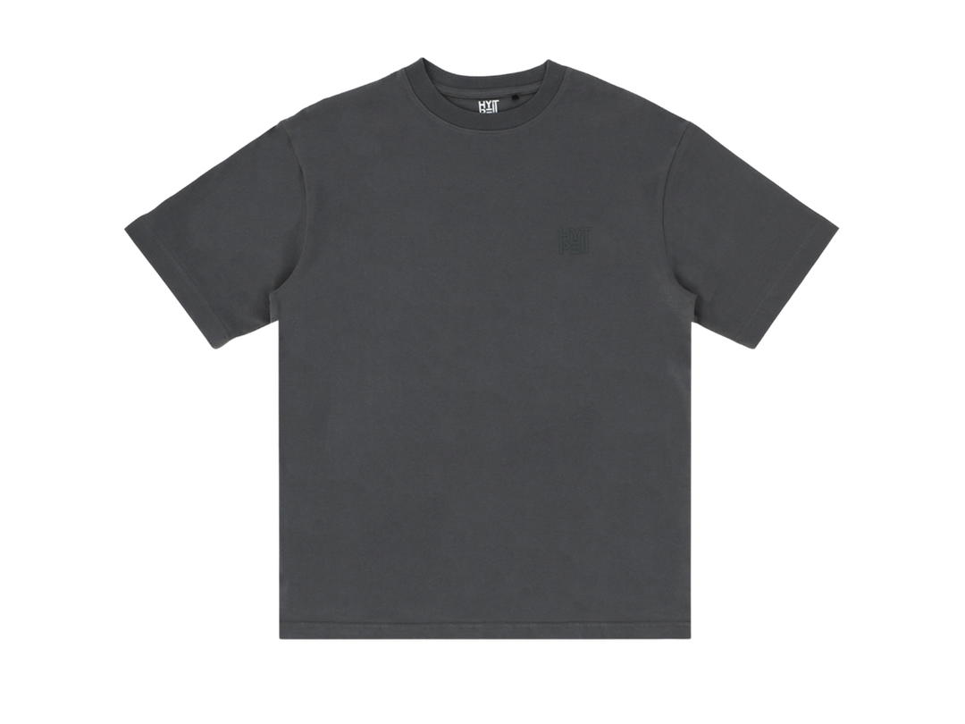 Hype It Hype It Oversized Tee with Embossed Logo Grey