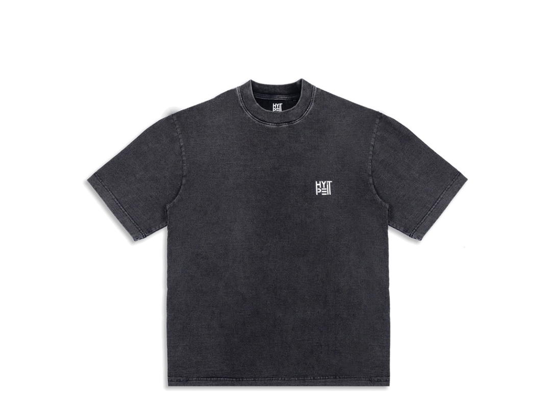 Hype It Hype It Oversized Tee with Embossed Logo Black Bleached