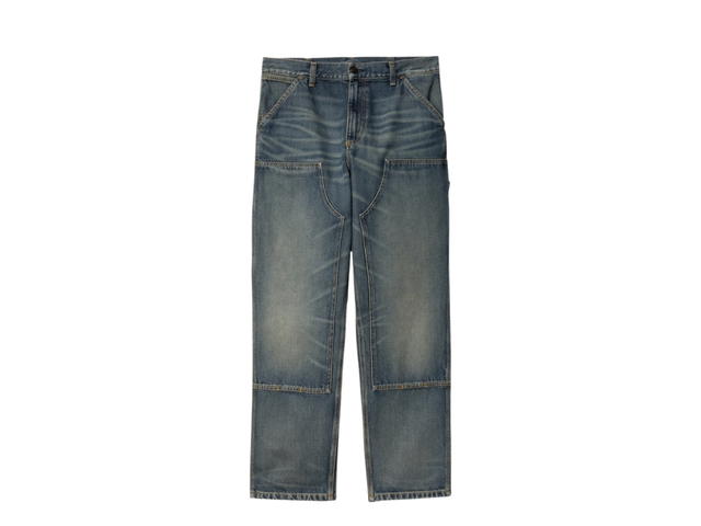 Carhartt WIP Carhartt WIP Double Knee Pant Denim Blue Worn Used Wash - view 1