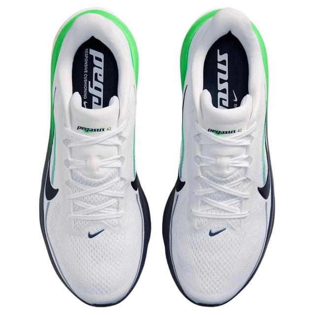 Nike Nike Pegasus 42 - White/Green Shimmery/Midnight Blue - view 4