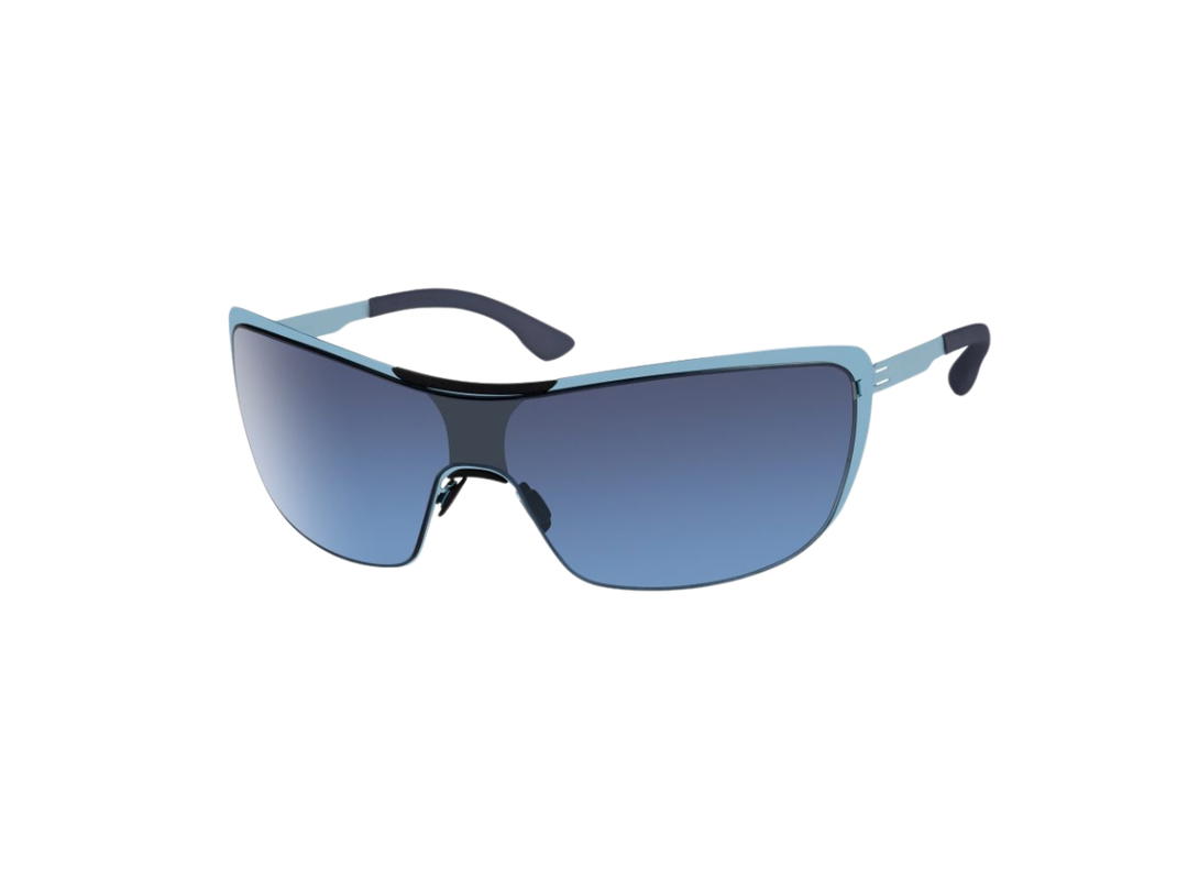 Ic! Berlin Ic! Berlin MB Shield 02 Sunglasses In Stainless Steel Electric-Light-Blue Night Shadow