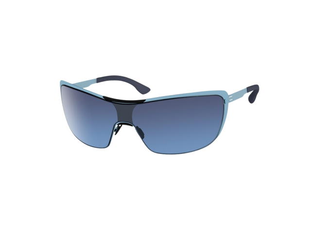 Ic! Berlin Ic! Berlin MB Shield 02 Sunglasses In Stainless Steel Electric-Light-Blue Night Shadow - view 1