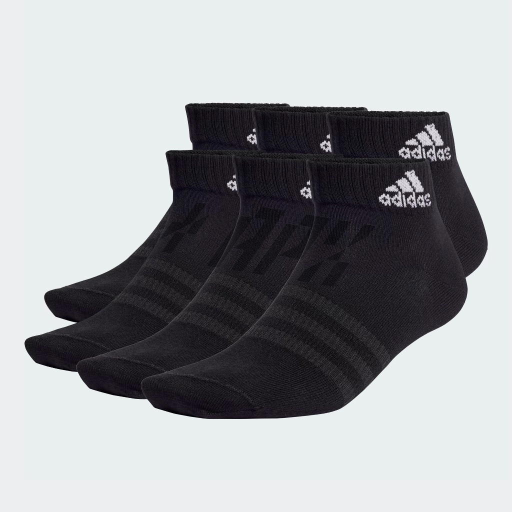 adidas adidas Thin and Light Sportswear Ankle Socks 6 Pairs Black White