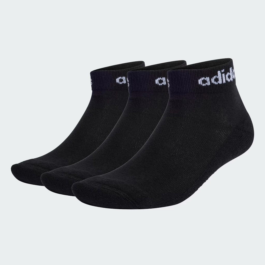 adidas adidas Think Linear Ankle Socks 3 Pairs Black White