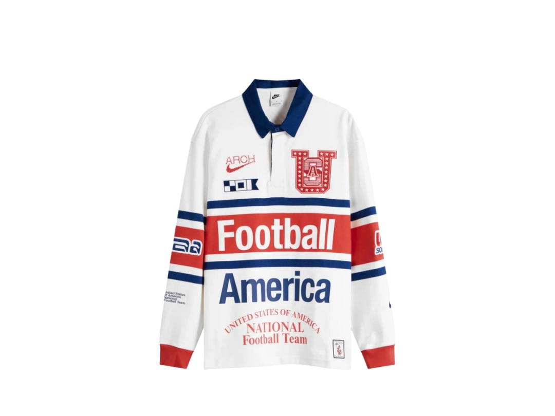 Nike Nike USA x V.A.A. Long-Sleeve Rugby Top White Challenge Red