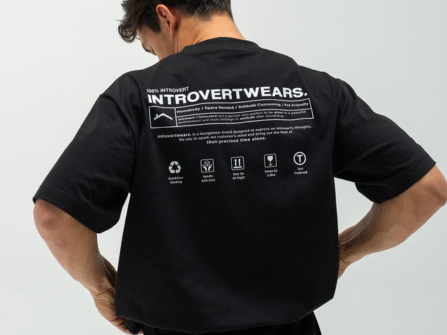 Introvertwears introvertwears | CARE GUIDE tee (Black) - view 2