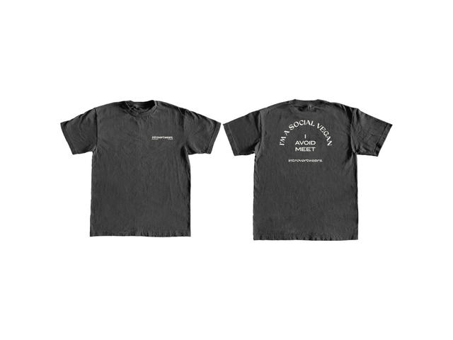 Introvertwears introvertwears | I AM VEGAN tee (Dark Grey) - view 1