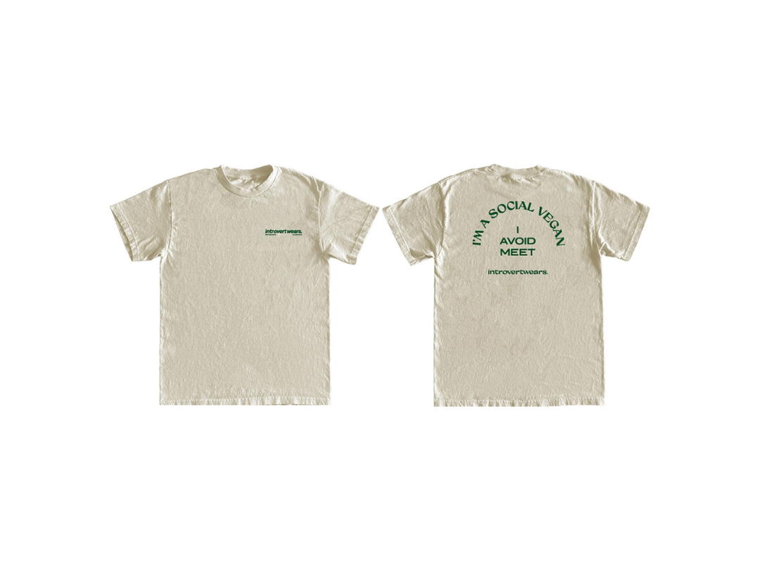Introvertwears introvertwears | I AM VEGAN tee (Off-white)