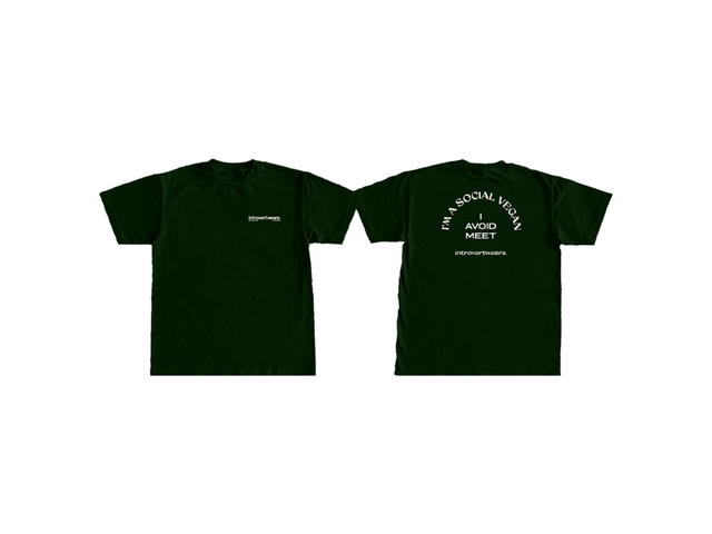 Introvertwears introvertwears | I AM VEGAN tee (Pine Green) - view 1