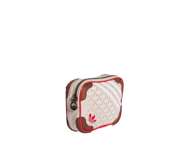 adidas adidas Trefoil Monogram Jacquard Suede Mini Airliner Bag Wonder Taupe Preloved Brown Better Scarlet - view 2