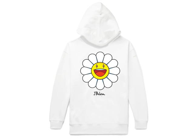 J Balvin J Balvin Blanco x Takashi Murakami Flower Hoodie White - view 2