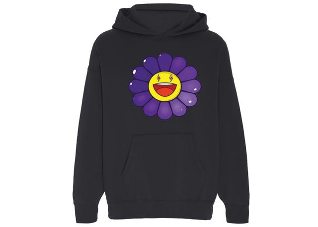 J Balvin J Balvin Morado x Takashi Murakami Large Flower Hoodie Black - view 1