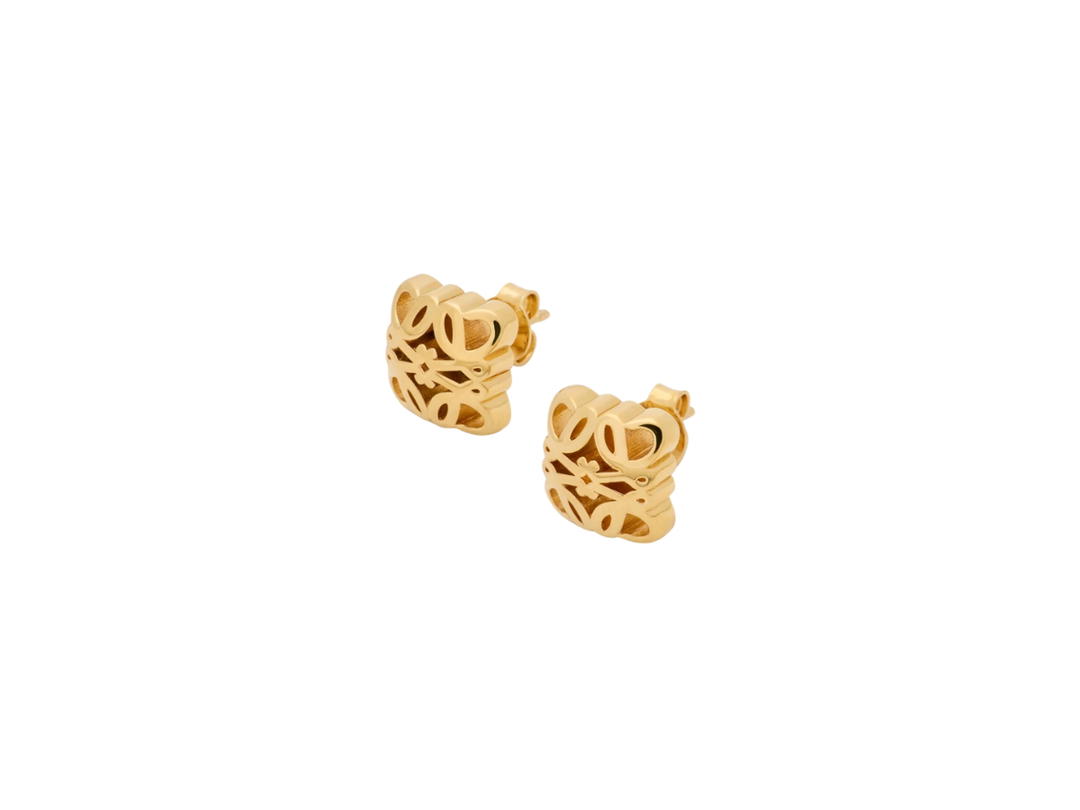 Loewe Loewe Anagram Bombé Stud Earrings Gold