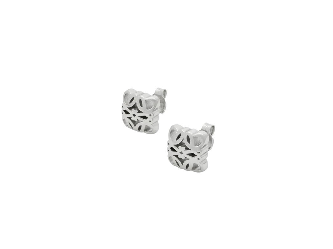 Loewe Loewe Anagram Bombé Earrings Silver