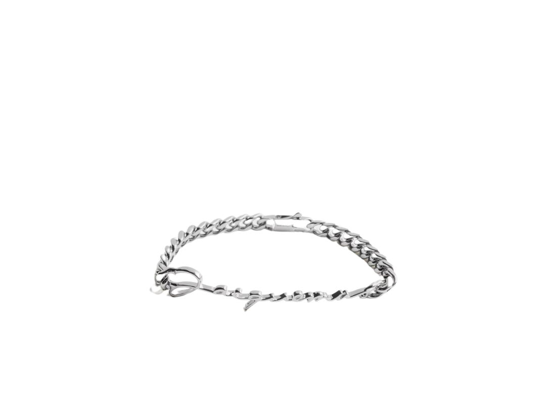 Jacquemus Jacquemus La Gourmette Jacquemus In Brass Signature Logo Chain Bracelet Silver