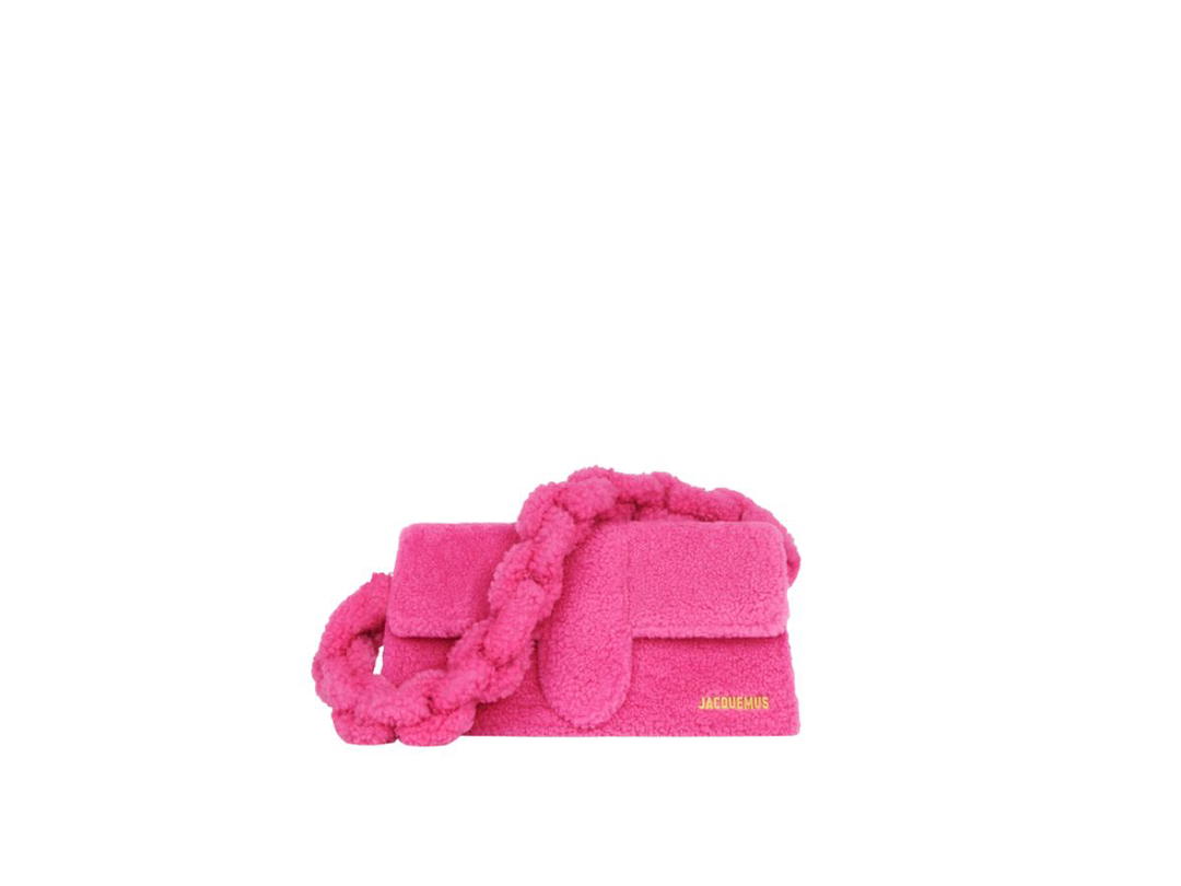 Jacquemus Jacquemus Le Bambidou Shearling Flap Bag Pink