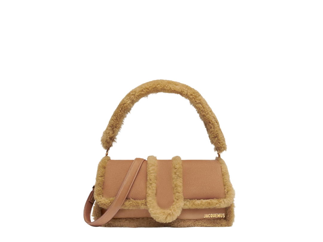 Jacquemus Jacquemus Le Bambimou Doux In Cow-Lamb Leather With Gold Metal Logo-Hardware Camel
