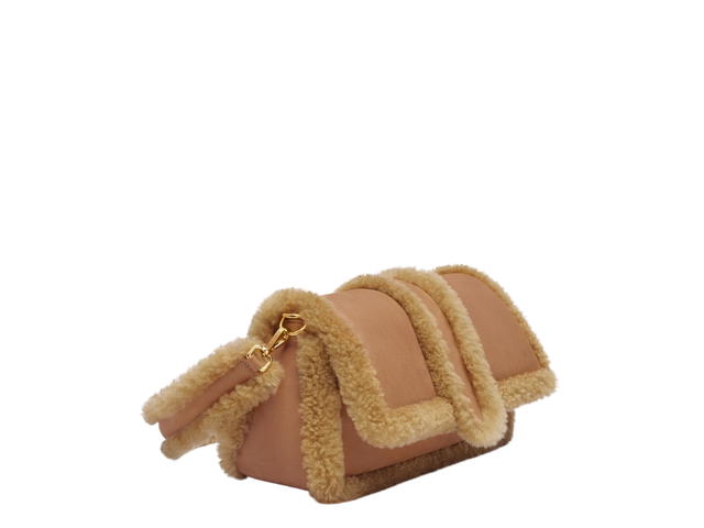 Jacquemus Jacquemus Le Bambimou Doux In Cow-Lamb Leather With Gold Metal Logo-Hardware Camel - view 3