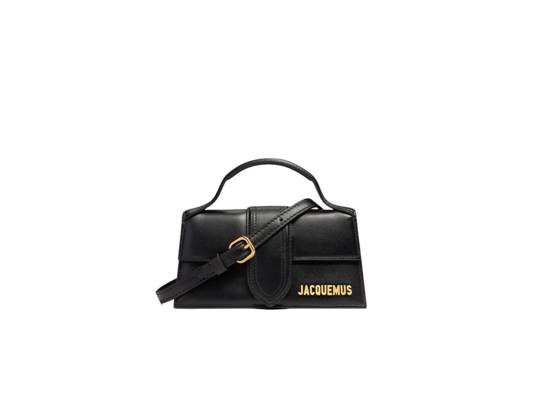 Jacquemus Jacquemus Le Bambino In Leather With Gold Metal Logo And Hardware Black