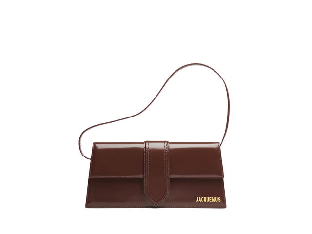 Jacquemus Jacquemus Le Bambino Long In Calf Leather-Lining-Cotton With Gold Metal Logo-Hardware Midnight Brown - view 1