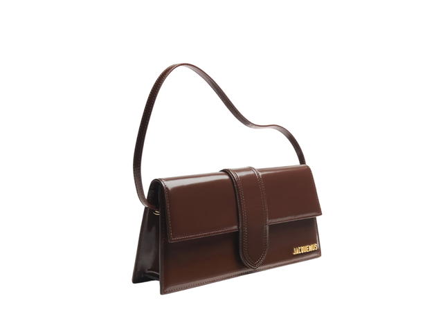 Jacquemus Jacquemus Le Bambino Long In Calf Leather-Lining-Cotton With Gold Metal Logo-Hardware Midnight Brown - view 3