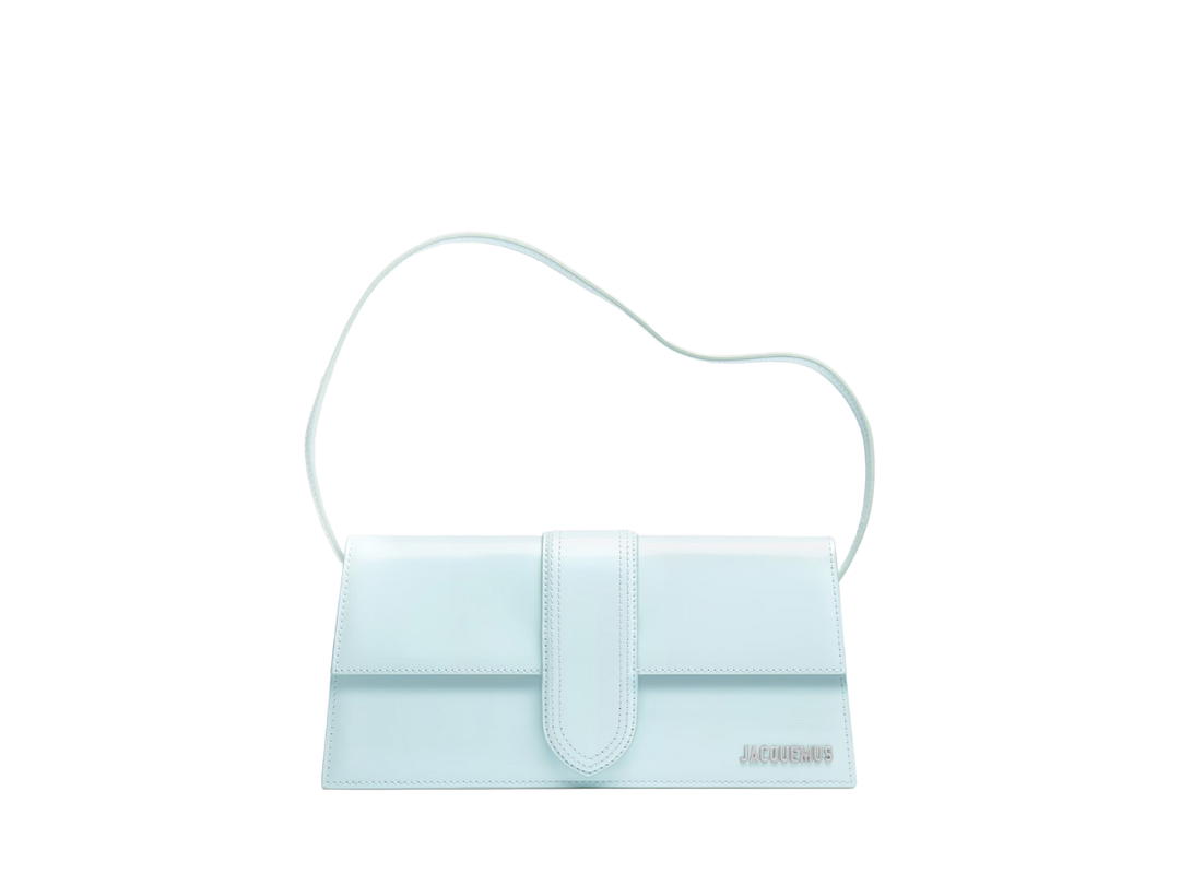 Jacquemus Jacquemus Le Bambino Long In Calf Leather-Lining-Cotton With Silver Metal Logo-Hardware Light Blue