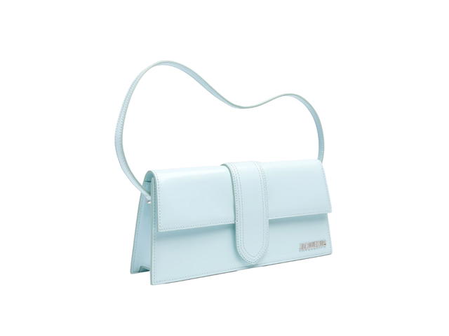 Jacquemus Jacquemus Le Bambino Long In Calf Leather-Lining-Cotton With Silver Metal Logo-Hardware Light Blue - view 3