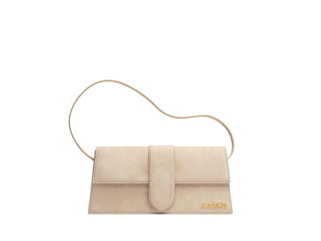 Jacquemus Jacquemus Le Bambino Long In Cowskin With Gold Metal Logo-Hardware Dark Beige - view 1