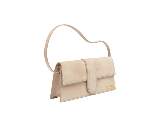 Jacquemus Jacquemus Le Bambino Long In Cowskin With Gold Metal Logo-Hardware Dark Beige - view 3