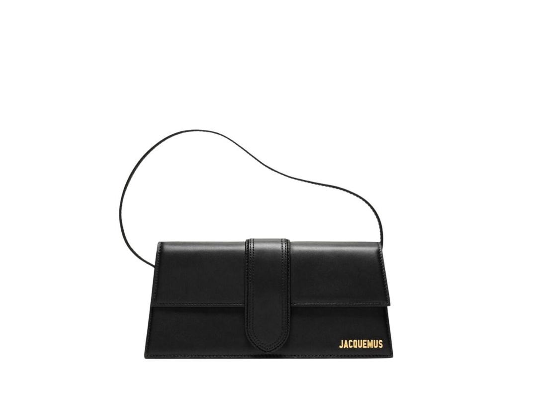 Jacquemus Jacquemus Le Bambino Long In Smooth Leather With Gold Metal Hardware Black