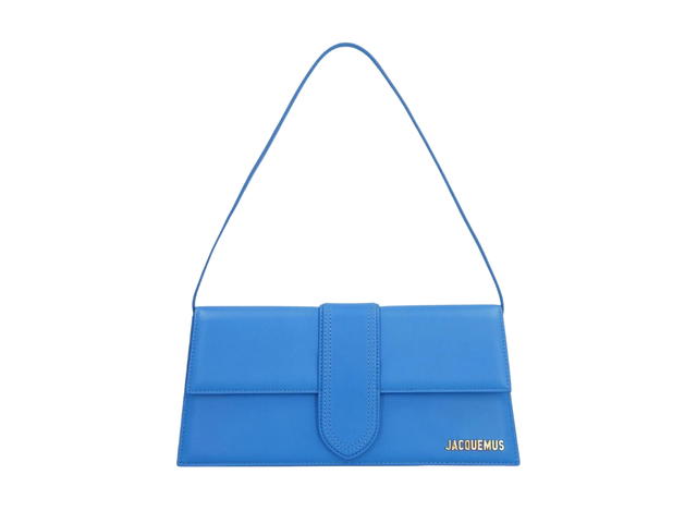 Jacquemus Jacquemus Le Bambino Long In Smooth Leather With Gold Metal Hardware Blue - view 1