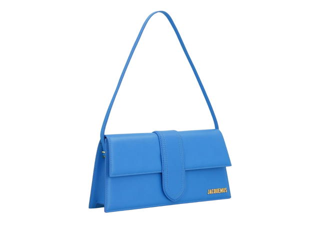 Jacquemus Jacquemus Le Bambino Long In Smooth Leather With Gold Metal Hardware Blue - view 3