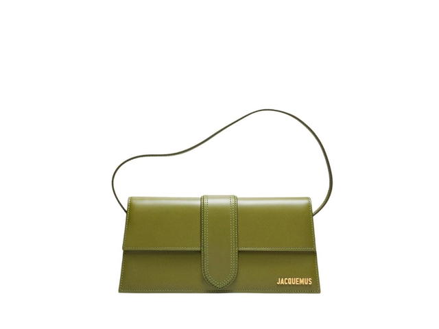 Jacquemus Jacquemus Le Bambino Long In Smooth Leather With Gold Metal Hardware Khaki - view 1