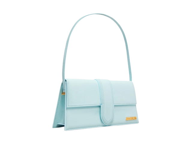 Jacquemus Jacquemus Le Bambino Long In Smooth Leather With Gold Metal Hardware Pale Blue - view 3