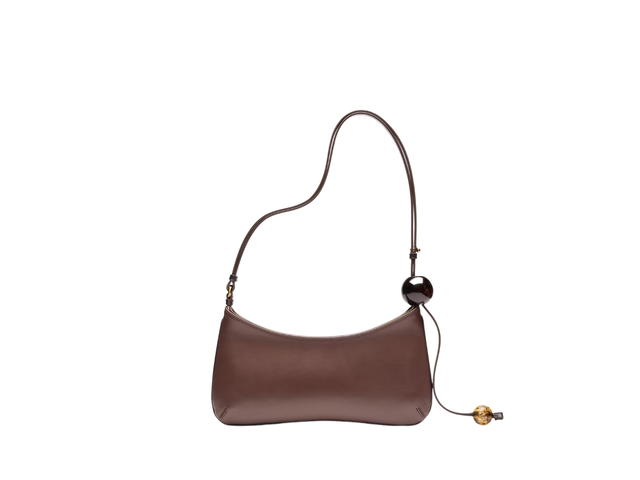 Jacquemus Jacquemus Le Bisou Perle In Smooth Cowskin Leather With Gold Metal Logo And Hardware Medium Brown - view 2