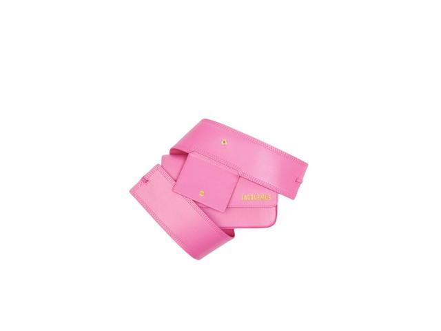 Jacquemus Jacquemus Le Carinu Flap Shoulder Bag In Leather With Gold Metal Logo And Hardware Pink - view 3