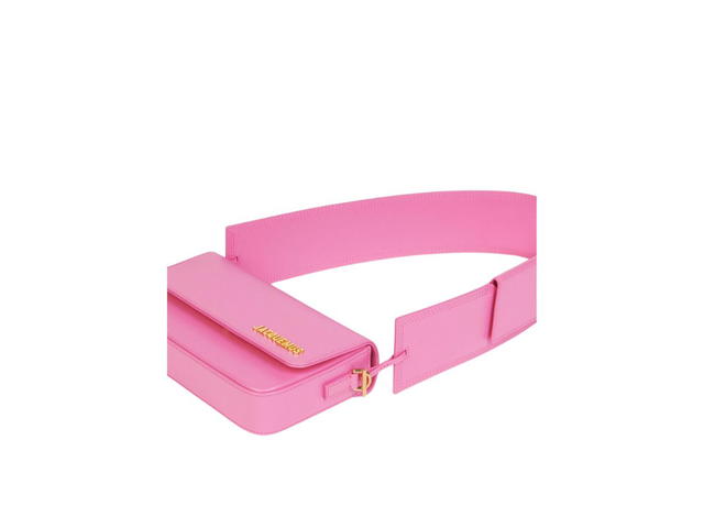 Jacquemus Jacquemus Le Carinu Flap Shoulder Bag In Leather With Gold Metal Logo And Hardware Pink - view 4