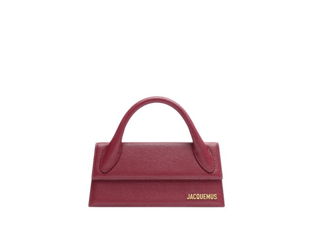 Jacquemus Jacquemus Le Chiquito Long In Cowskin-Lining-Cotton With Gold Metal Logo-Hardware Dark Burgundy - view 1