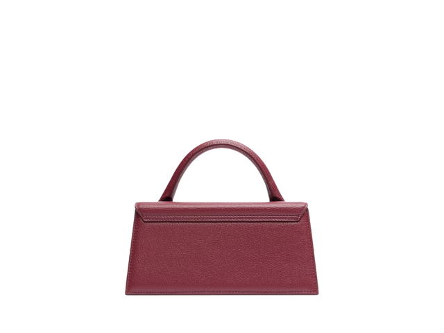 Jacquemus Jacquemus Le Chiquito Long In Cowskin-Lining-Cotton With Gold Metal Logo-Hardware Dark Burgundy - view 2