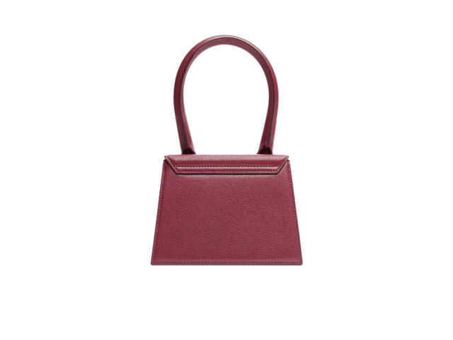 Jacquemus Jacquemus Le Chiquito Moyen In Cowskin With Gold Metal Logo-Hardware Dark Burgundy - view 2